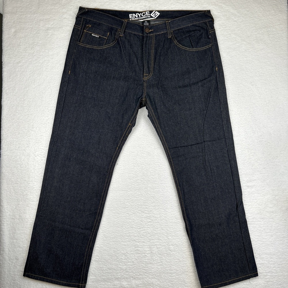 Vintage Enyce Jeans Mens 45x33 Blue Wide Leg Baggy Embroidered Hip Hop Y2K Skate